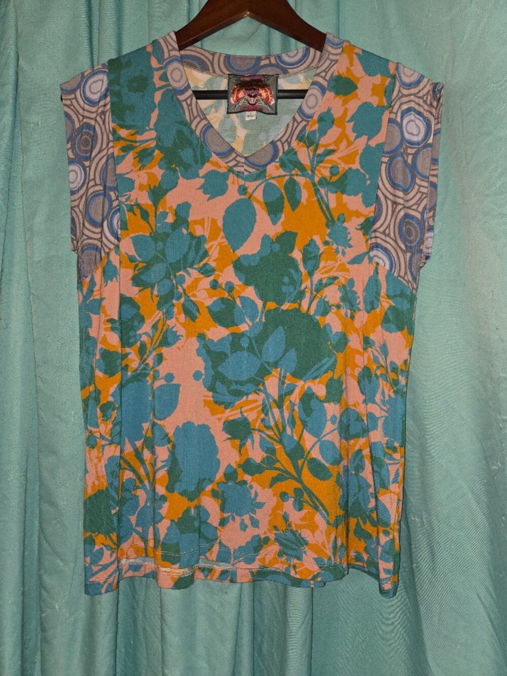 Johnny Was Floral Cap Sleeve Top Small